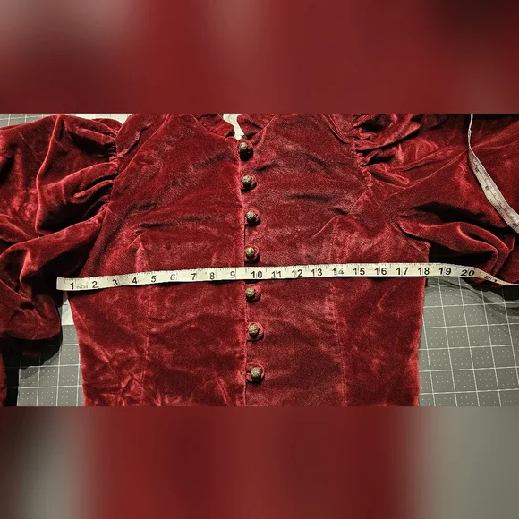 Wahmaker Victorian Velvet Bodice With Leg O' Mutton Sleeves. Size 10 - Picture 7 of 11